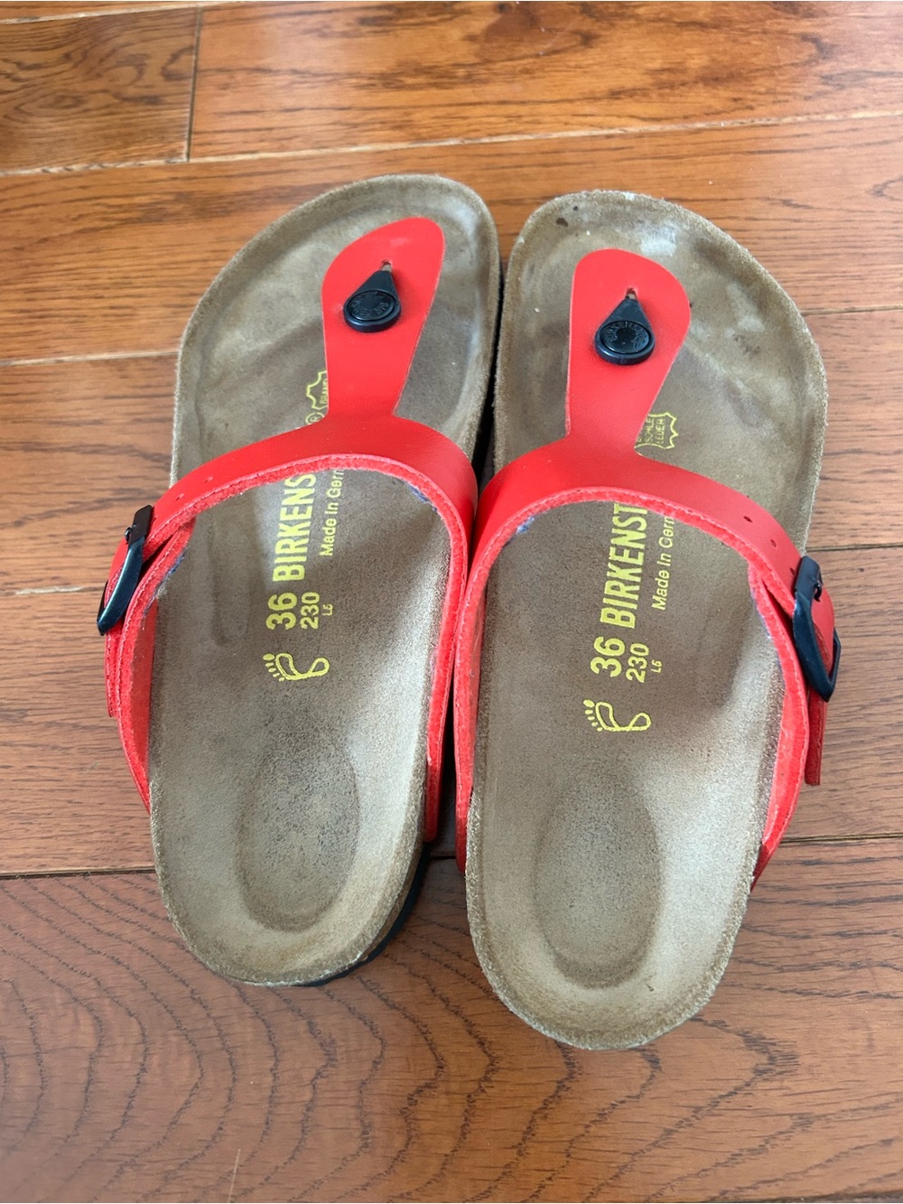 Birkenstock Red Gizeh Thong Sandals